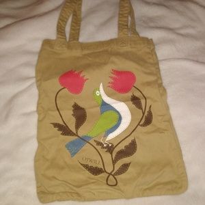 O'Neill tan bag with bird and flowers